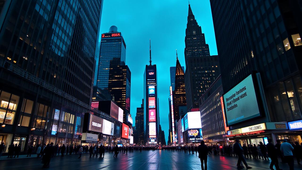 Панорама Нью-Йорка как мирового медиа-центра